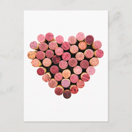 Wine Cork Heart Postcard Postkarte (Vorderseite)