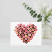 Wine Cork Heart Postcard Postkarte (Stehend Vorderseite)