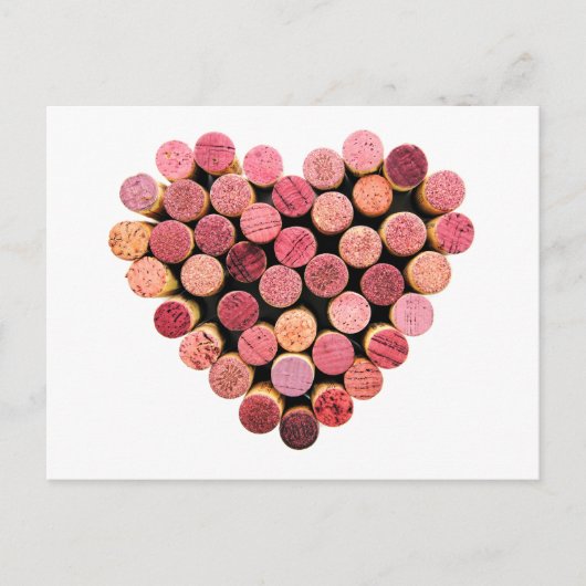 Wine Cork Heart Postcard Postkarte (Vorderseite)