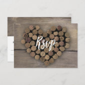 Wine Cork Heart RSVP Card (Vorne/Hinten)