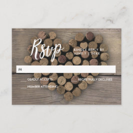 Wine Cork Heart RSVP Karte