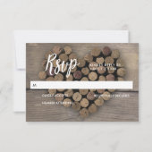 Wine Cork Heart RSVP Karte (Vorderseite)
