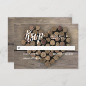 Wine Cork Heart RSVP Karte (Vorne/Hinten)