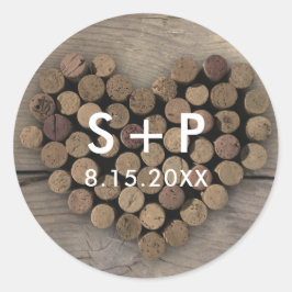 Wine Cork Heart Sticker