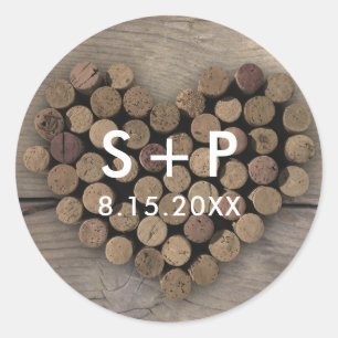 Wine Cork Heart Sticker