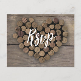 Wine Cork Heart UAwg Post Card RSVP Karte