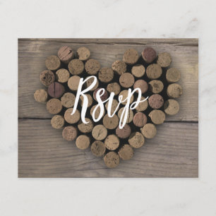 Wine Cork Heart UAwg Post Card RSVP Karte