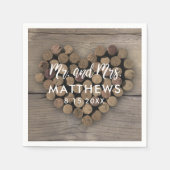 Wine Cork Heart Wedding Cocktail Napkins Serviette (Vorderseite)