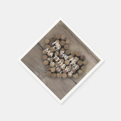 Wine Cork Heart Wedding Cocktail Napkins Serviette (Ecke)
