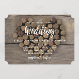 Wine Cork Heart Wedite Einladung