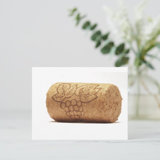 Wine Cork Postkarte (Stehend Vorderseite)