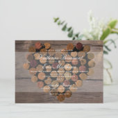 Wine Cork Rustic Wedding Einladung (Stehend Vorderseite)