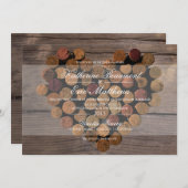 Wine Cork Rustic Wedding Einladung (Vorne/Hinten)