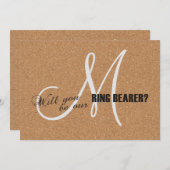 Wine Cork Wedding werden Sie mein Ringträger sein Einladung (Vorne/Hinten)