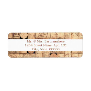 Wine Corks Address Labels