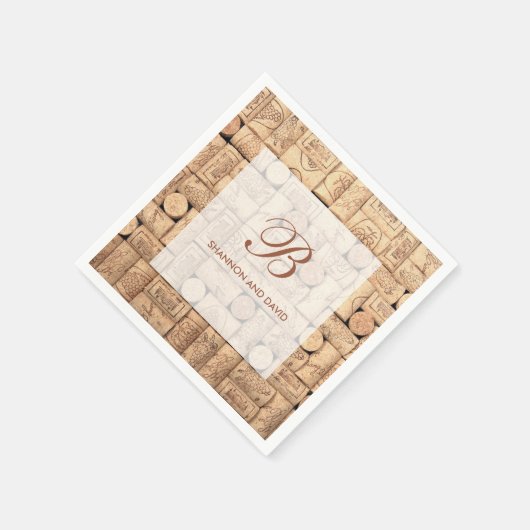 Wine Corks Custom Napkins Serviette (Ecke)