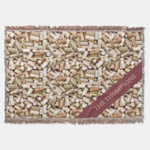 Wine Corks Custom Throw Blanket Decke