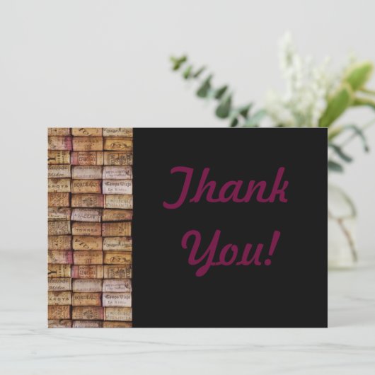 Wine Corks Dankeschön Karte (Stehend Vorderseite)