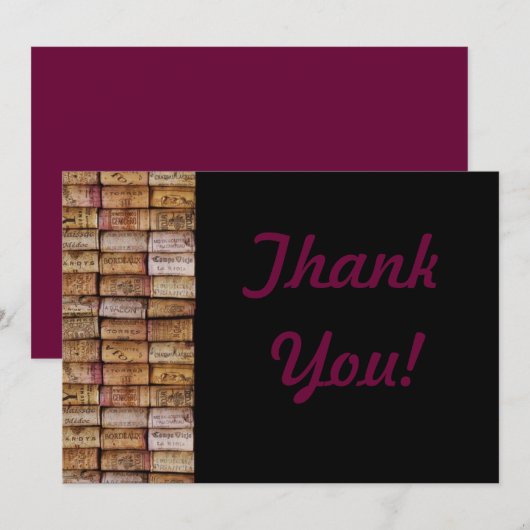 Wine Corks Dankeschön Karte (Vorne/Hinten)