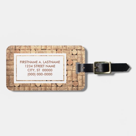Wine Corks Gepäckmarke Gepäckanhänger (Vorderseite horizontal)