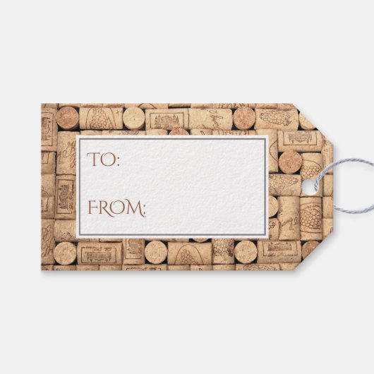 Wine Corks Geschenkanhänger (Vorderseite (Horizontal))