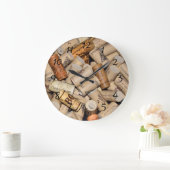 Wine Corks Große Wanduhr (Zuhause)