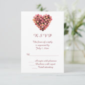 Wine Corks Heart Wedding RSVP (Stehend Vorderseite)