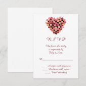 Wine Corks Heart Wedding RSVP Karte (Vorne/Hinten)