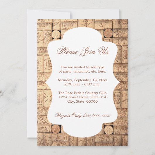 Wine Corks Invitations Einladung (Vorderseite)