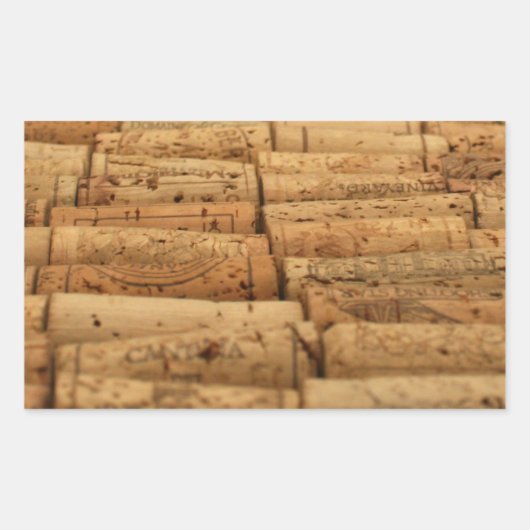 Wine Corks Rechteckiger Aufkleber (Vorderseite)