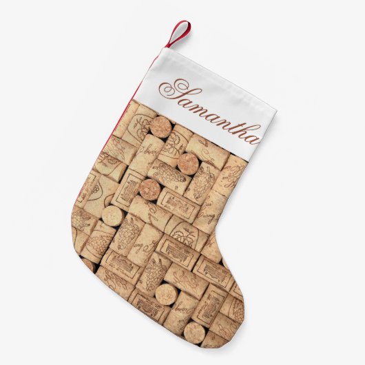 Wine Corks Strumpf Kleiner Weihnachtsstrumpf (Vorderansicht (hängend))