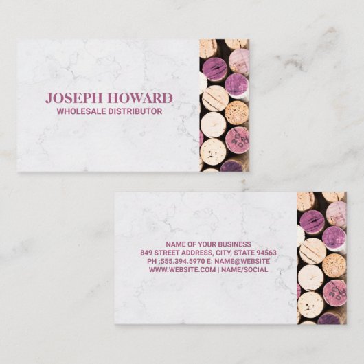 Wine Corks | Top-Ansicht Visitenkarte (Vorne/Hinten)