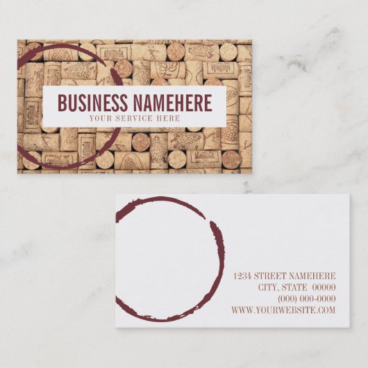 Wine Corks Visitenkarte (Vorne/Hinten)