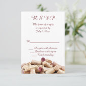 Wine Corks Wedding RSVP Karte (Stehend Vorderseite)
