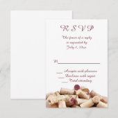 Wine Corks Wedding RSVP Karte (Vorne/Hinten)