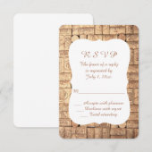 Wine Corks Wedding RSVP Karte (Vorne/Hinten)
