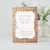 Wine Corks Wedding RSVP Karte (Stehend Vorderseite)