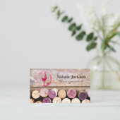 Wine Corks | Weinglas und -halt Visitenkarte (Stehend Vorderseite)