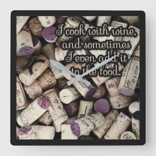 Wine Corks Zitat Wanduhr (Vorderseite)