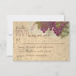 Wine Country Wedding Rustic Elegant RSVP Card Karte