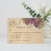 Wine Country Wedding Rustic Elegant RSVP Card Karte (Stehend Vorderseite)