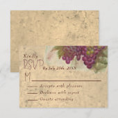 Wine Country Wedding Rustic Elegant RSVP Card Karte (Vorne/Hinten)