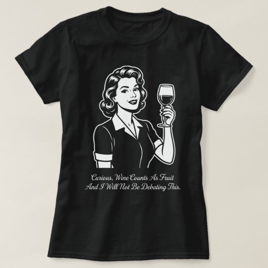 Wine Counts As Fruit Retro T-Shirt (Design vorne)