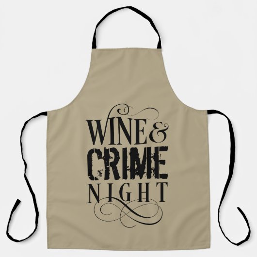 Wine & Crime Night - lustige Schürze der wahren Kr (Vorderseite)