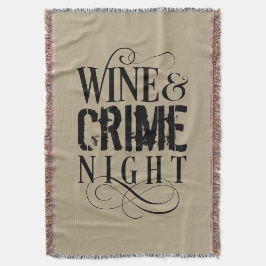 Wine & Crime Night - lustiges, wahres Verbrechen T Decke (Vorderseite Vertikal)