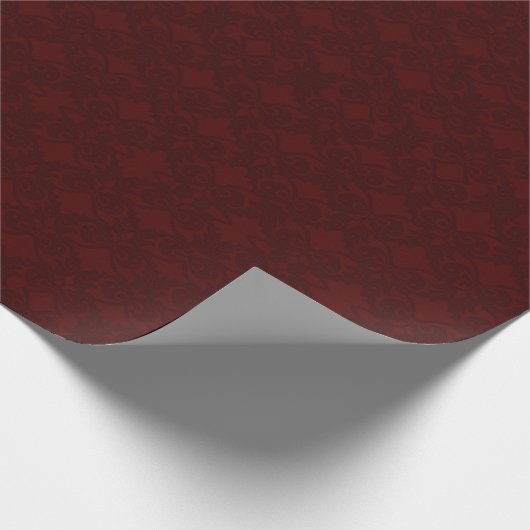 Wine Damask Bows Geschenkpapier (Ecke)