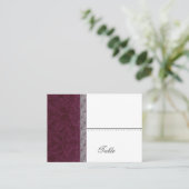 Wine Damask Platzkarte - Hochzeitsfeier (Stehend Vorderseite)