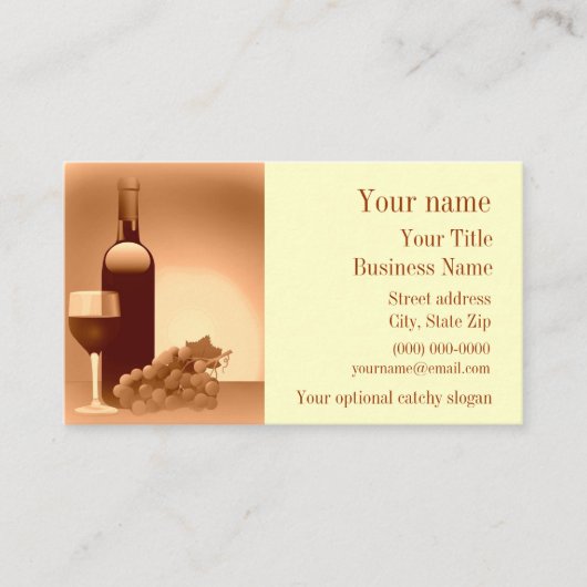 Wine Design Business Card Visitenkarte (Vorderseite)