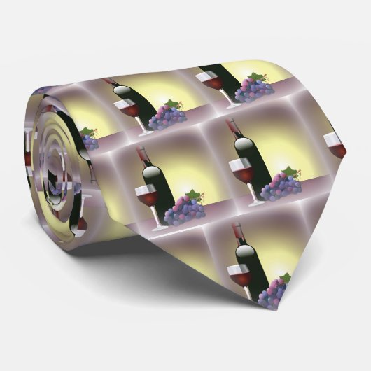 Wine Design Necktie Krawatte (Gerollt)