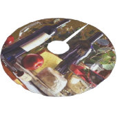 Wine die Stunden in diesem Urlaub! Polyester Weihnachtsbaumdecke (Schrägansicht)